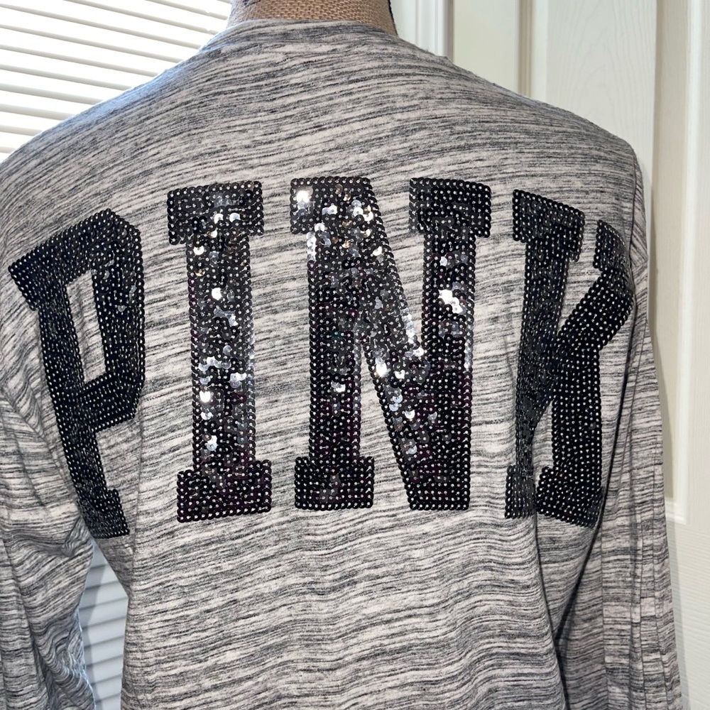 PINK Victoria's Secret Gray Long Sleeve Top